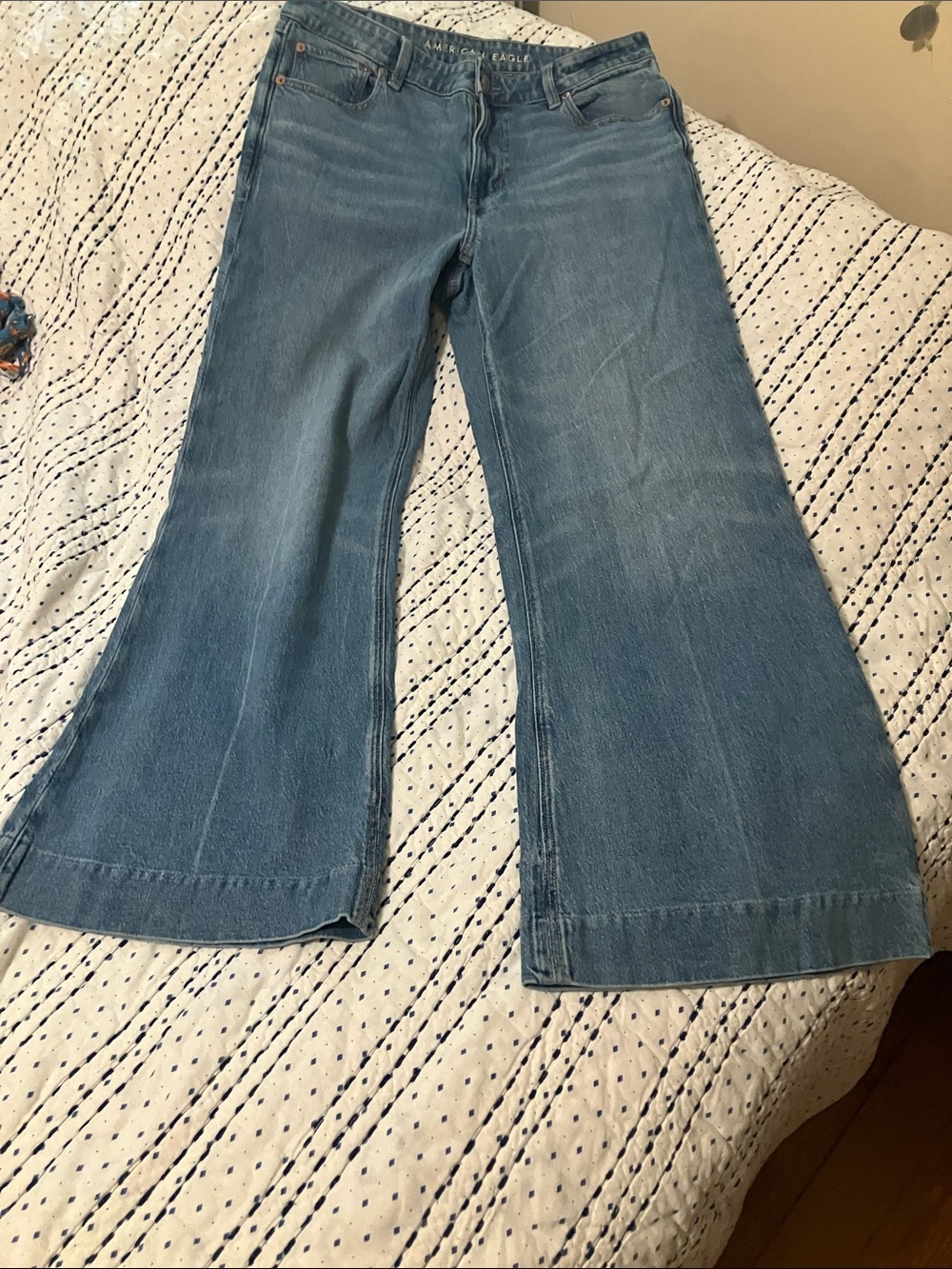 American Eagle Outfitters Medium Blue High Rise Flare Jeans